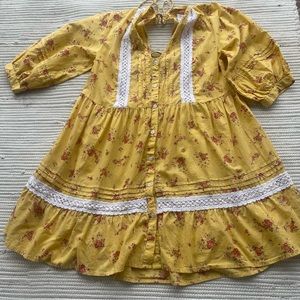 ASOS DESIGN lace insert mini smock dress in floral print size 8